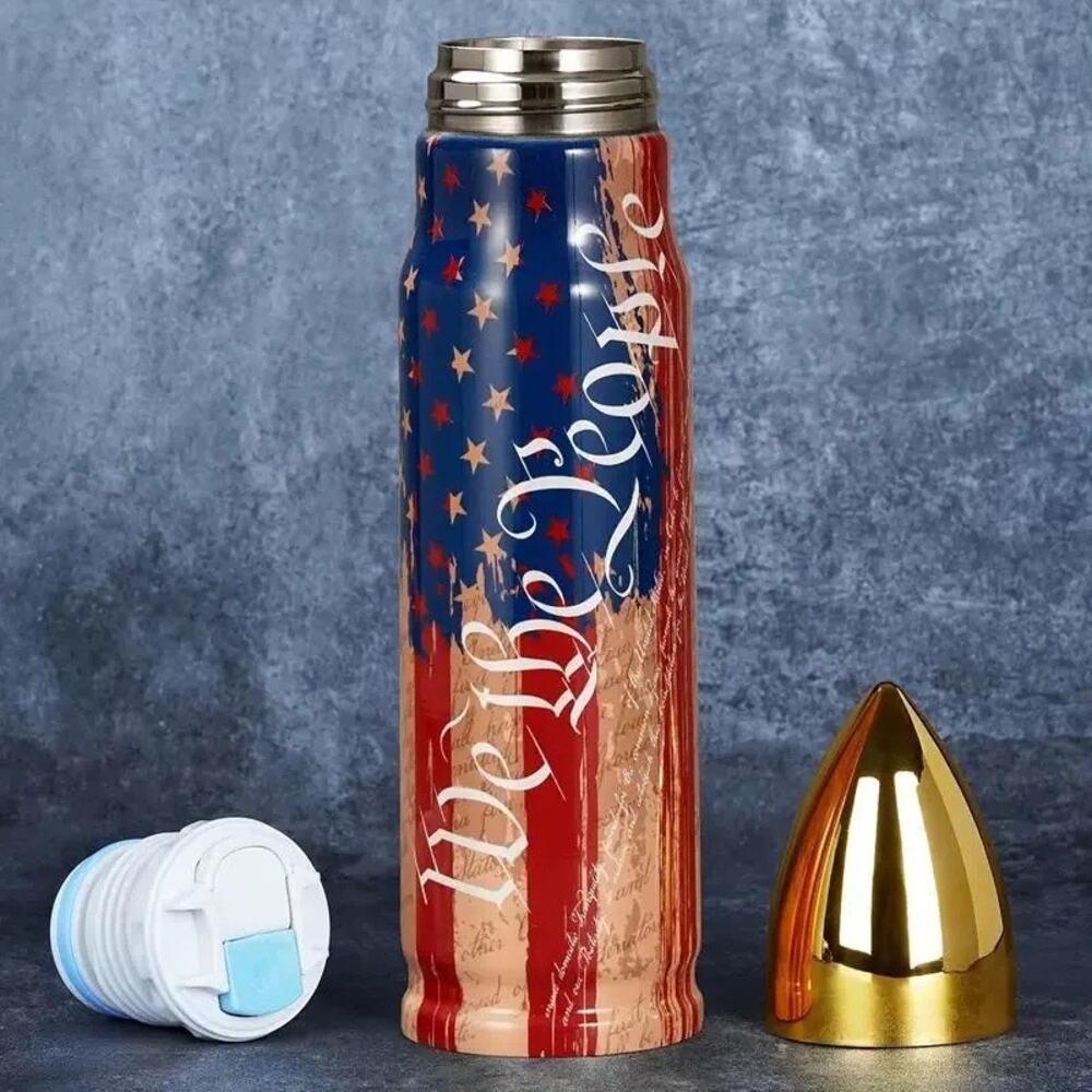 We the People American Flag, 250 Anniversary USA Bullet Tumbler/  Thermos
